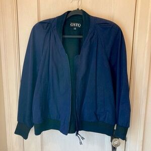 GSTQ Baseball Jacket Navy and Black
